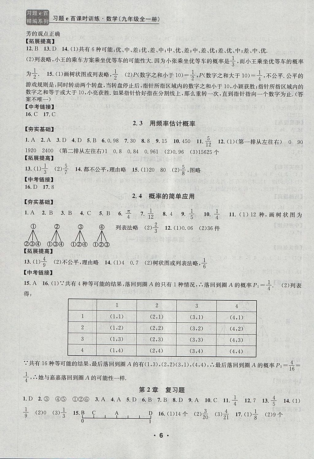 2017年習(xí)題E百課時(shí)訓(xùn)練九年級(jí)數(shù)學(xué)全一冊(cè)浙教版 第6頁(yè)