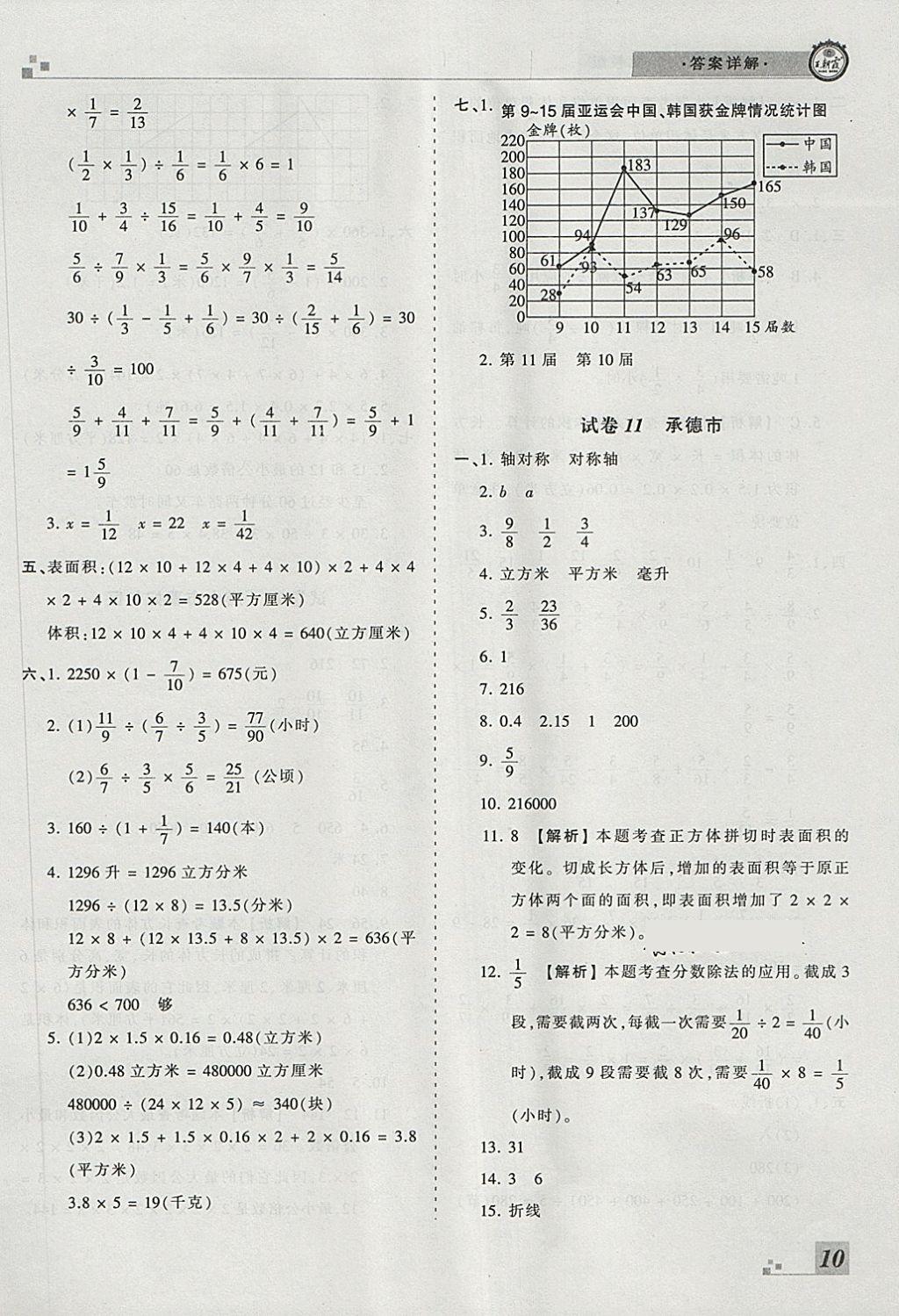 2018年王朝霞各地期末试卷精选五年级数学下册冀教版河北专版 第6页