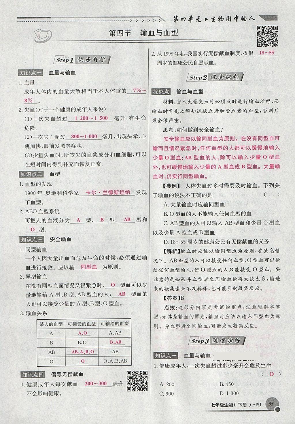 2018年導(dǎo)學(xué)與演練七年級生物下冊人教版貴陽專版 第130頁