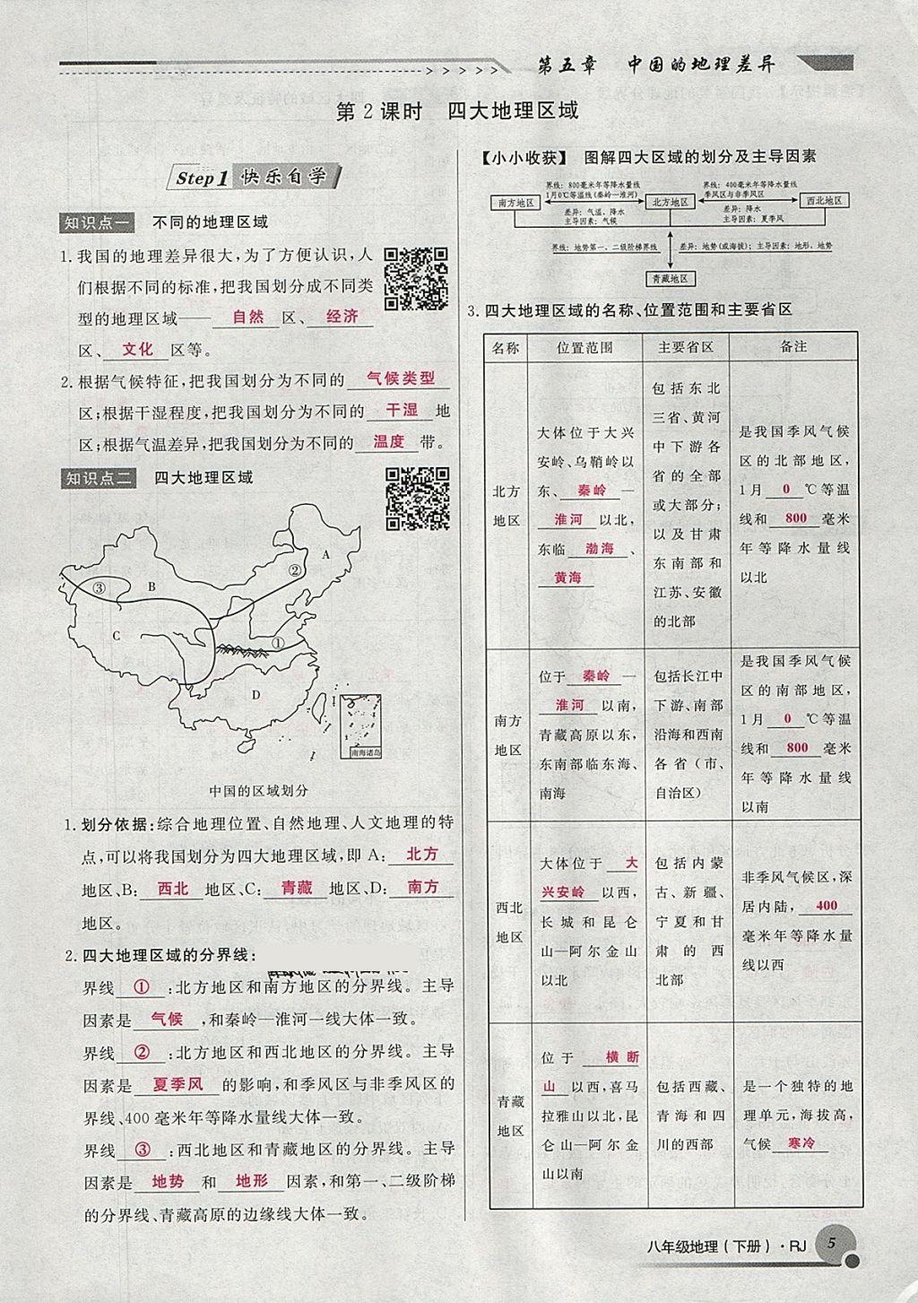 2018年導(dǎo)學(xué)與演練八年級(jí)地理下冊(cè)人教版貴陽(yáng)專版 第107頁(yè)