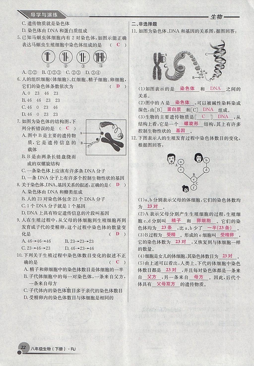 2018年導(dǎo)學(xué)與演練八年級生物下冊人教版貴陽專版 第46頁