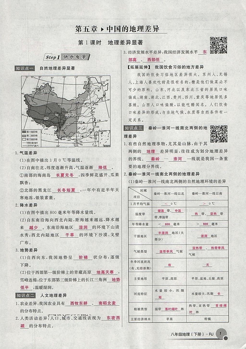 2018年導學與演練八年級地理下冊人教版貴陽專版 第103頁