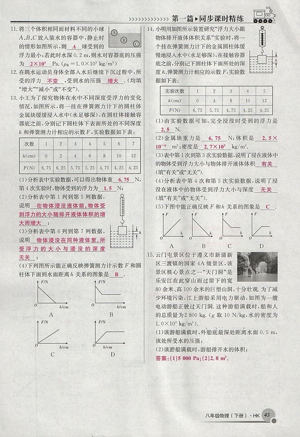 2018年導學與演練八年級物理下冊滬科版貴陽專版 第79頁