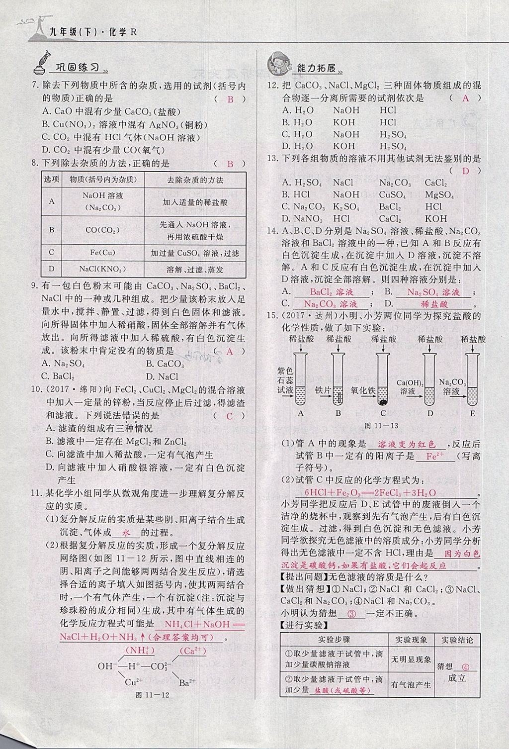 2018年五州圖書(shū)超越訓(xùn)練九年級(jí)化學(xué)下冊(cè)人教版 第141頁(yè)