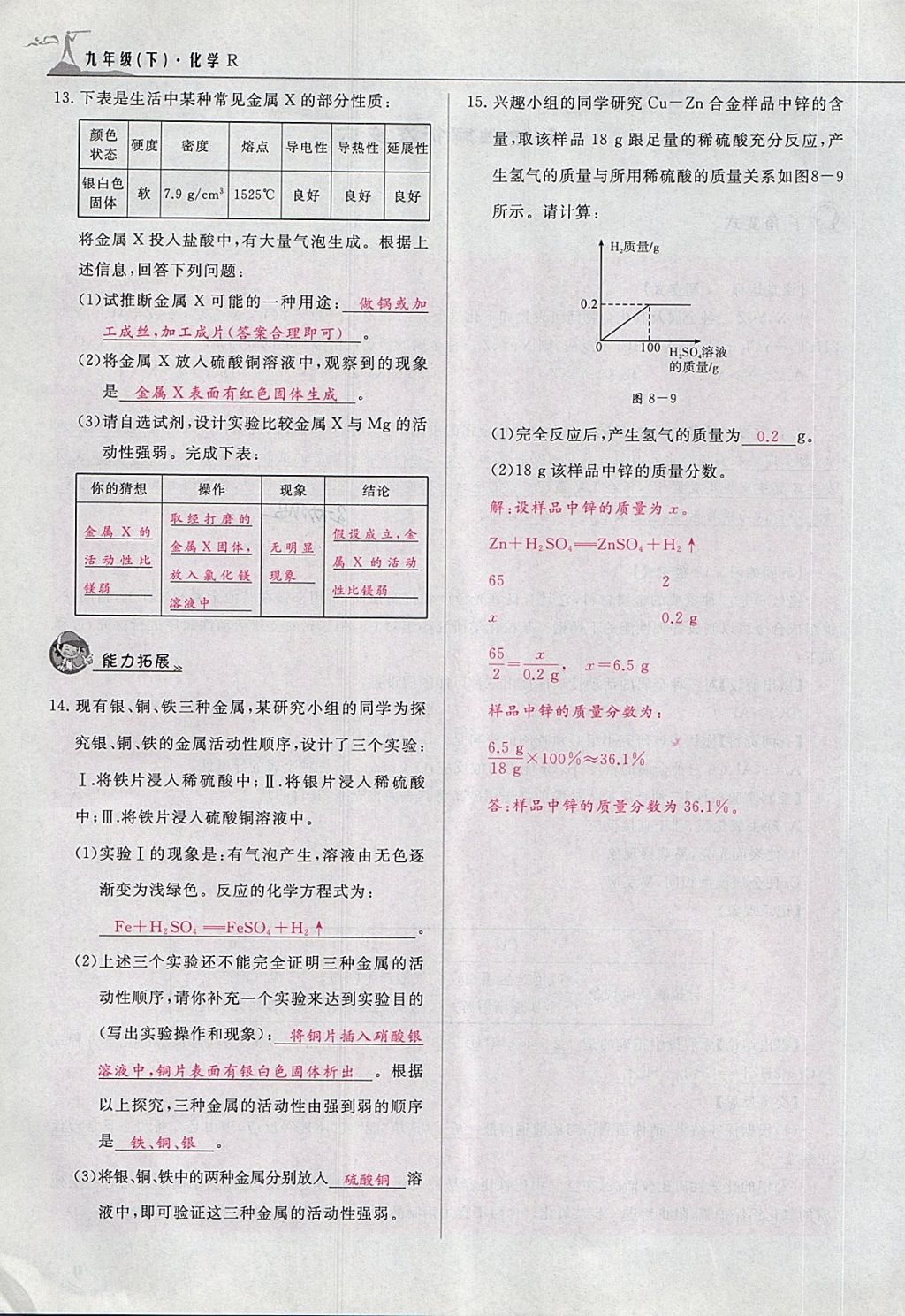 2018年五州圖書超越訓(xùn)練九年級(jí)化學(xué)下冊(cè)人教版 第91頁(yè)