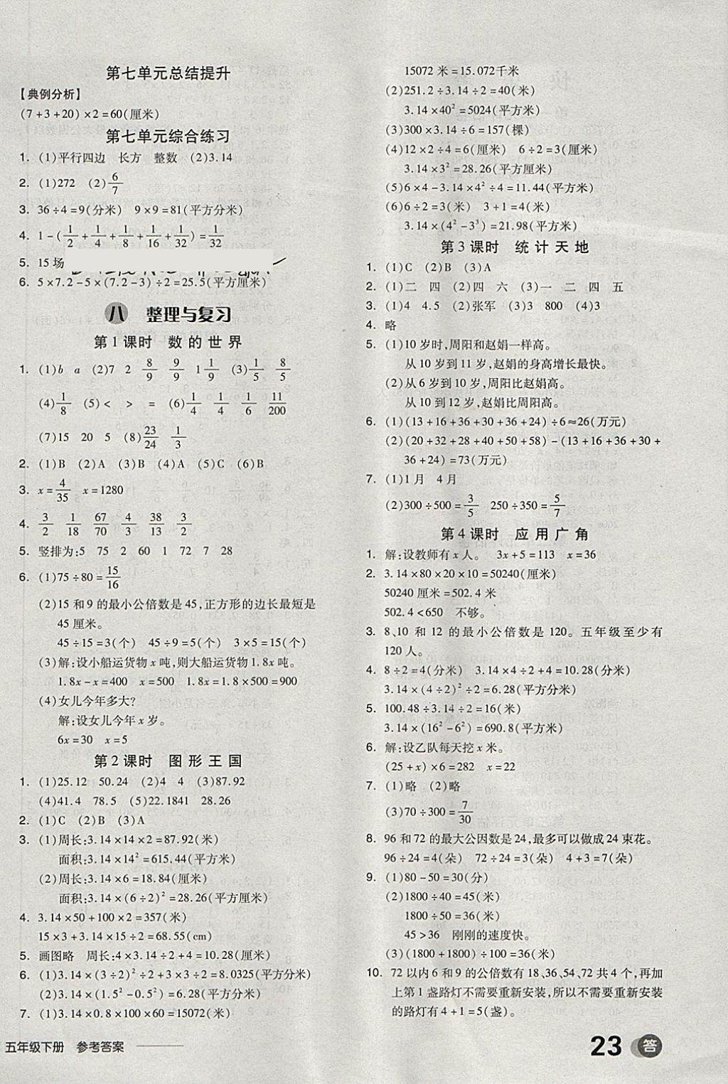 2018年全品学练考五年级数学下册苏教版 第11页