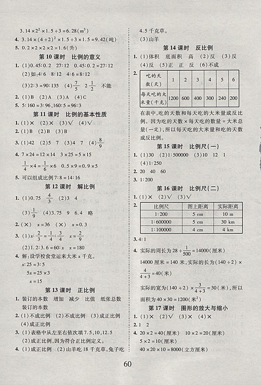 2018年99加1活页卷六年级数学下册人教版 第6页