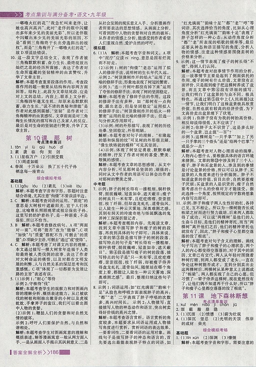 2018年考點(diǎn)集訓(xùn)與滿分備考九年級(jí)語文全一冊(cè)下 第10頁