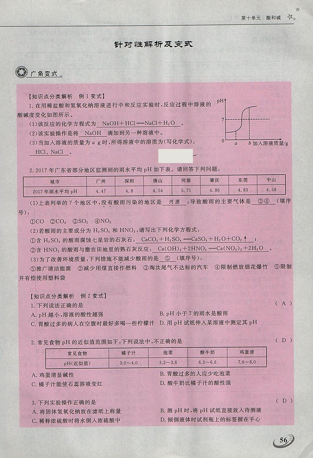 2018年五州圖書超越訓(xùn)練九年級化學下冊人教版 第196頁