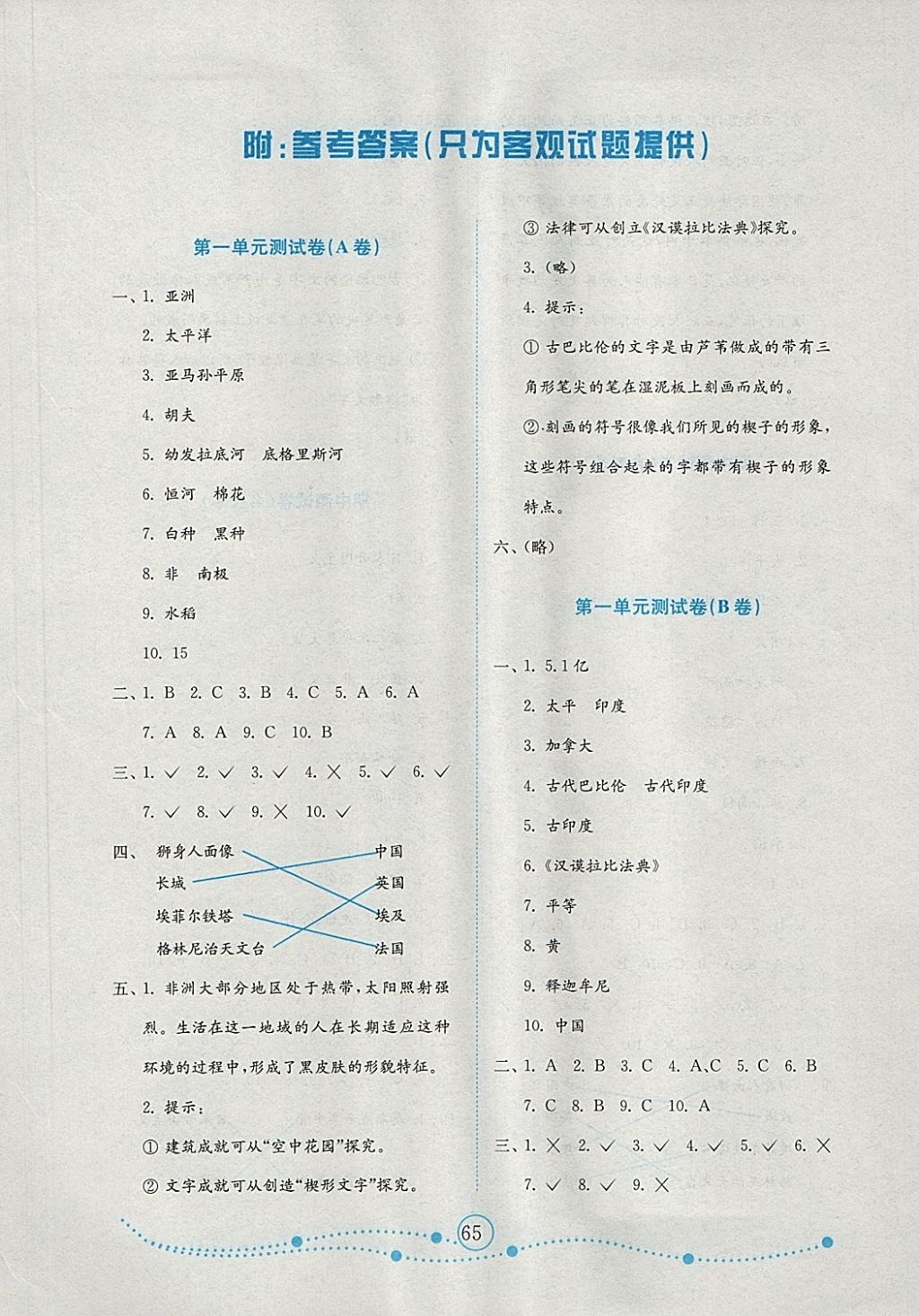 2018年金鑰匙小學(xué)品德與社會試卷六年級下冊魯人版金版 第1頁