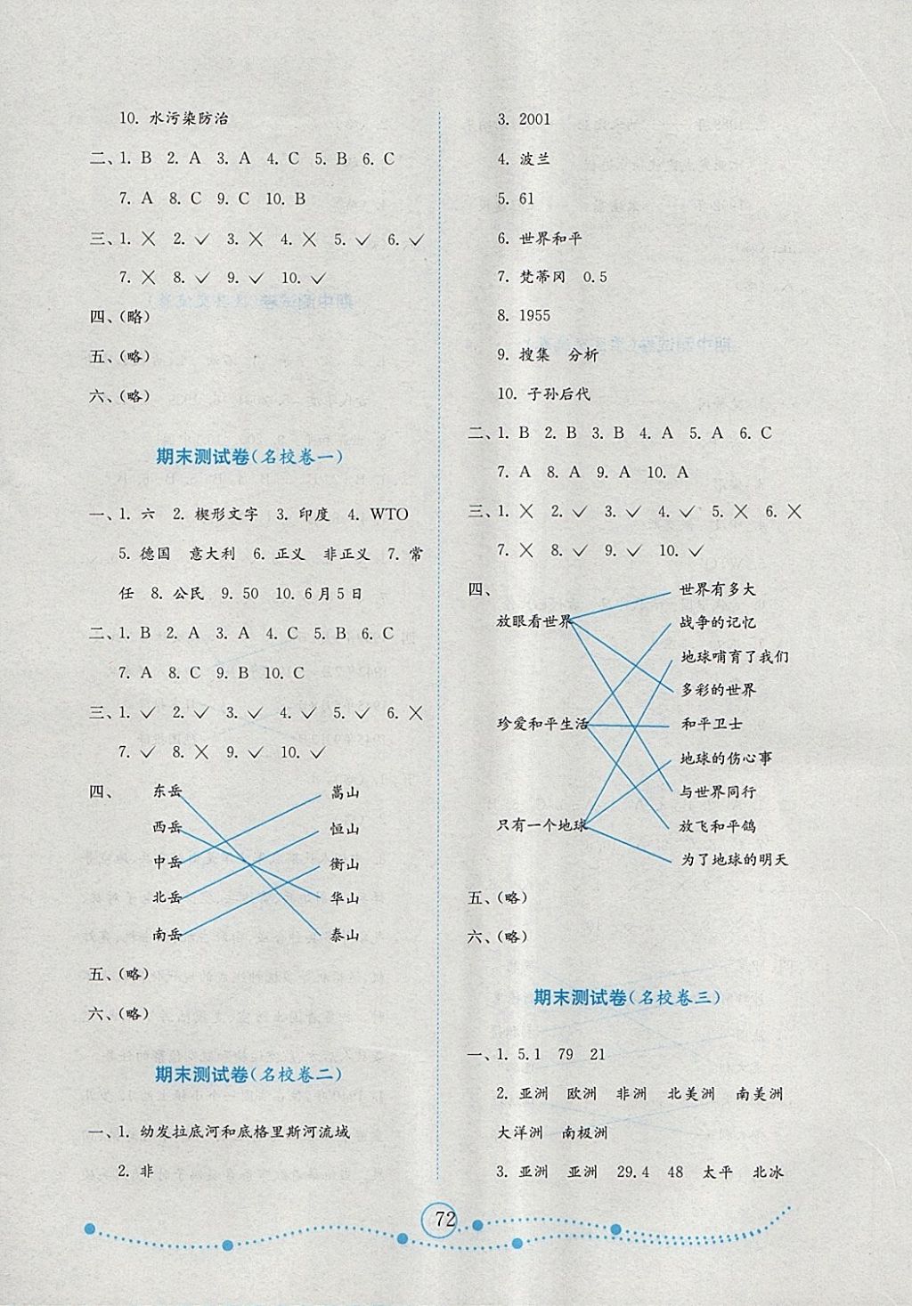 2018年金鑰匙小學(xué)品德與社會(huì)試卷六年級(jí)下冊(cè)魯人版金版 第8頁