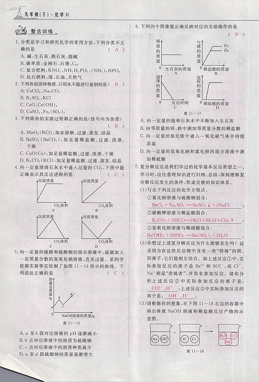 2018年五州圖書超越訓(xùn)練九年級化學(xué)下冊人教版 第147頁