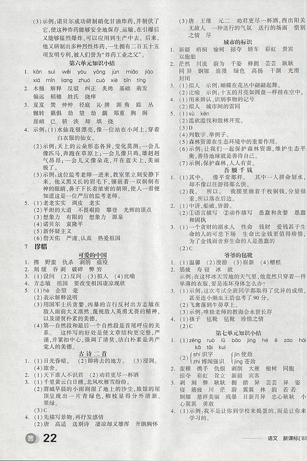 2018年全品学练考六年级语文下册北师大版 第13页