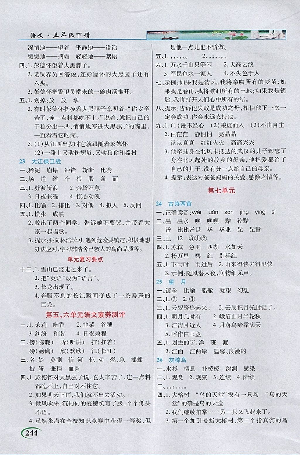 2018年字詞句段篇英才教程五年級語文下冊蘇教版 第5頁