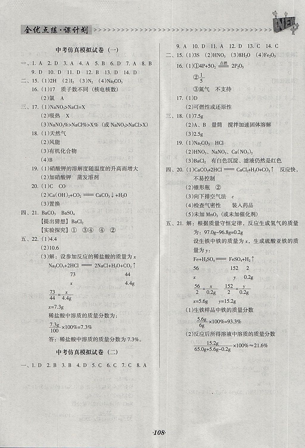 2018年全优点练课计划九年级化学下册人教版 第14页