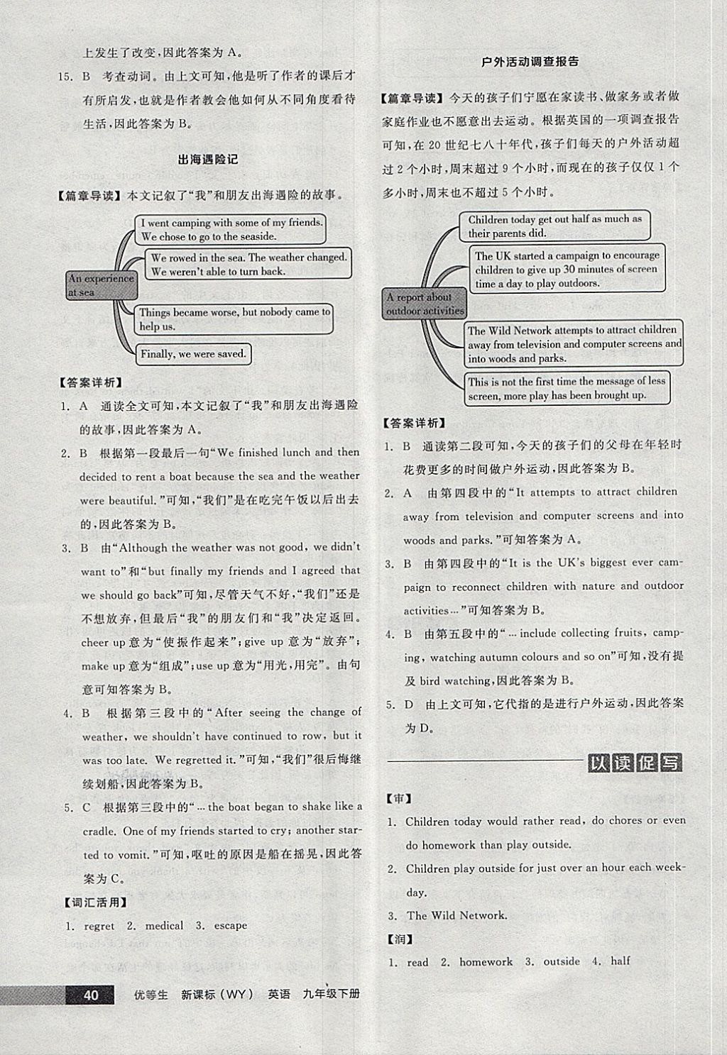 2018年全品優(yōu)等生完形填空加閱讀理解九年級(jí)英語下冊外研版 第40頁