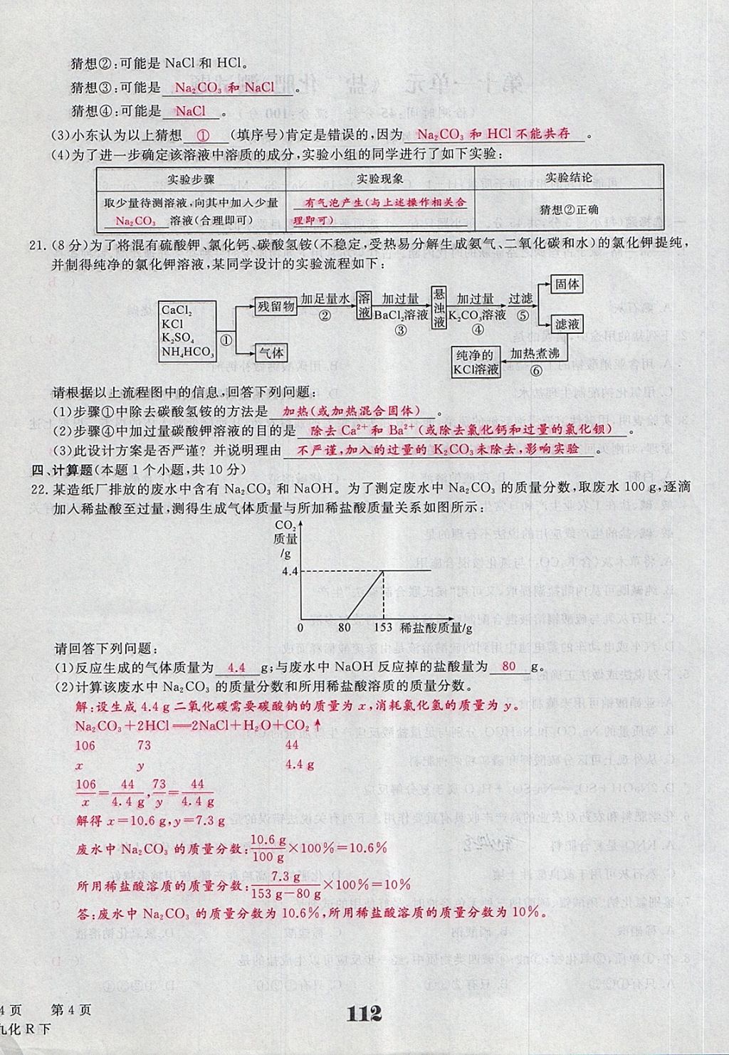 2018年五州圖書超越訓(xùn)練九年級化學(xué)下冊人教版 第20頁