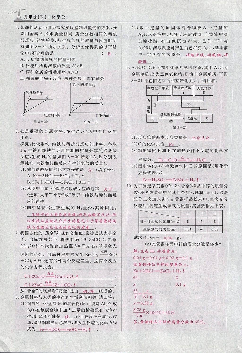 2018年五州圖書超越訓(xùn)練九年級化學(xué)下冊人教版 第111頁