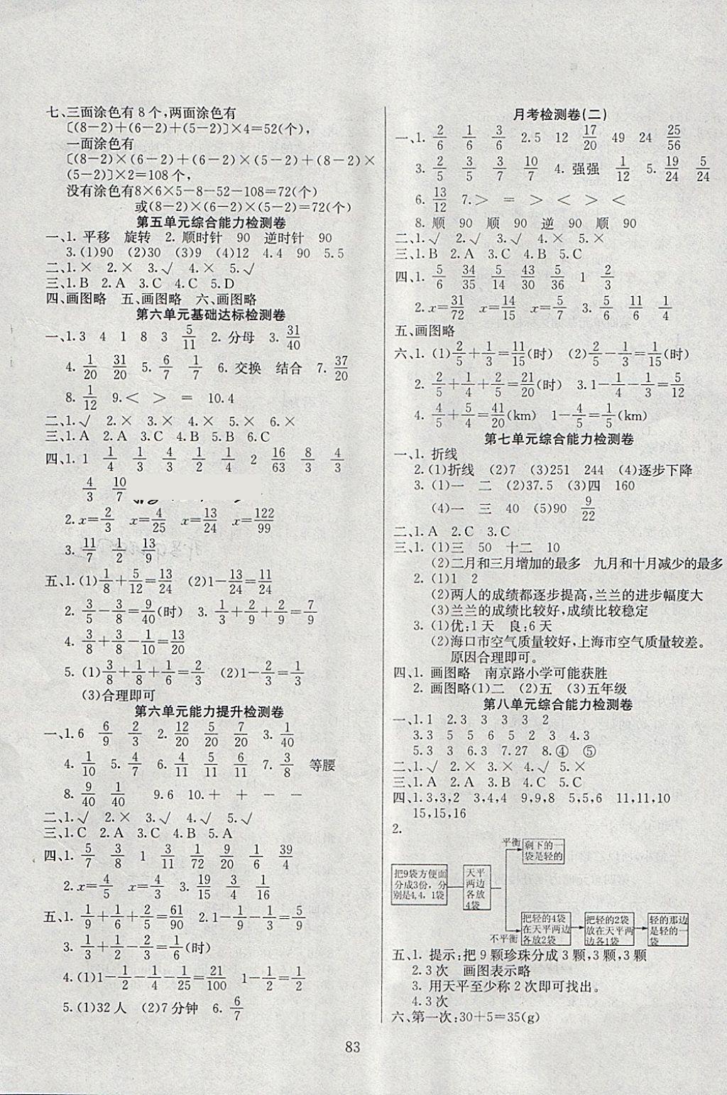 2018年同步檢測卷五年級數(shù)學(xué)下冊人教版 第3頁