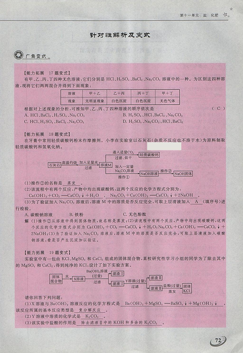 2018年五州圖書超越訓練九年級化學下冊人教版 第134頁