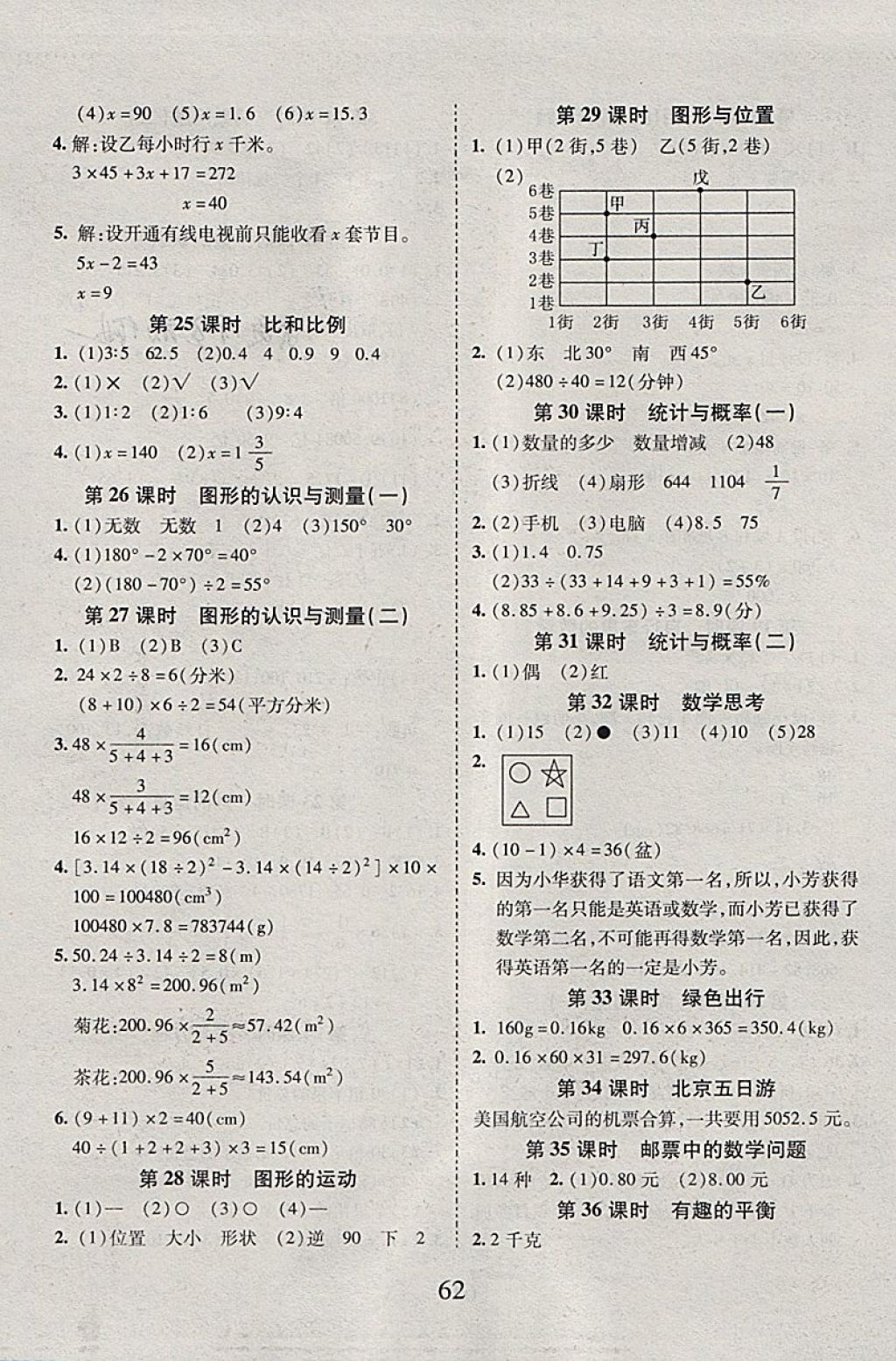 2018年99加1活页卷六年级数学下册人教版 第8页