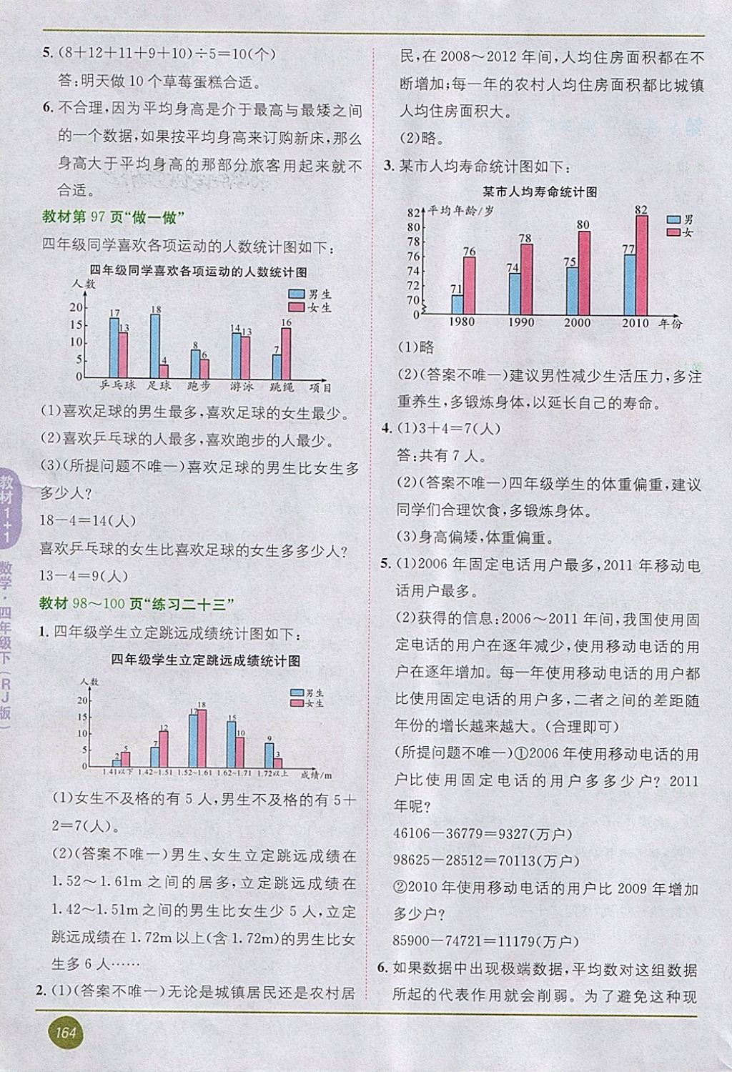 2018年課本四年級(jí)數(shù)學(xué)下冊(cè)人教版 第14頁(yè)