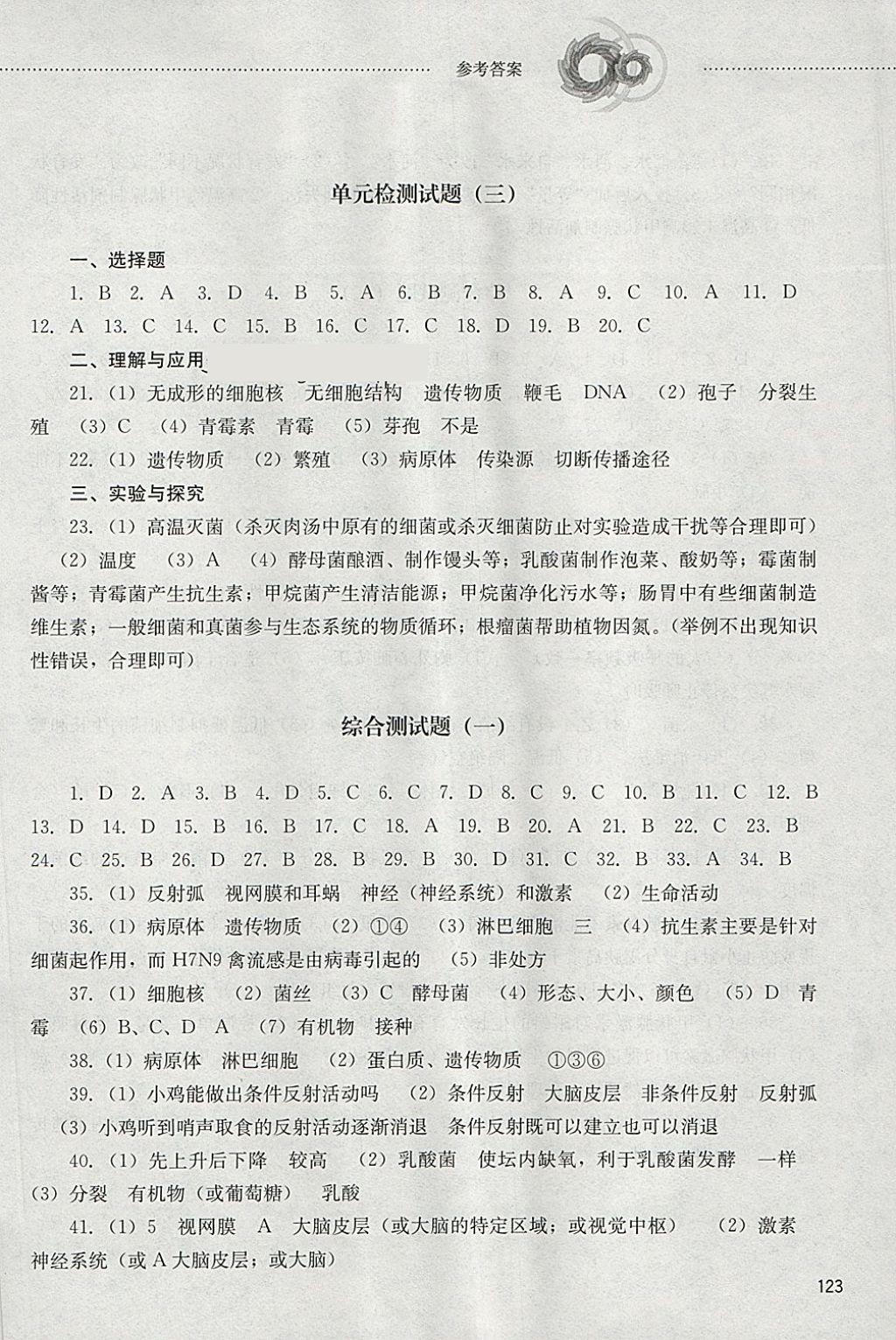 2018年初中課堂同步訓練七年級生物學下冊山東文藝出版社 第13頁