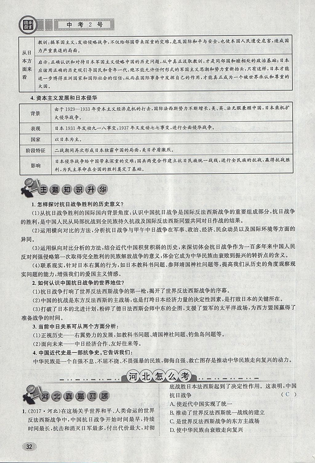 2018年中考2號河北考試說明的說明歷史 第28頁