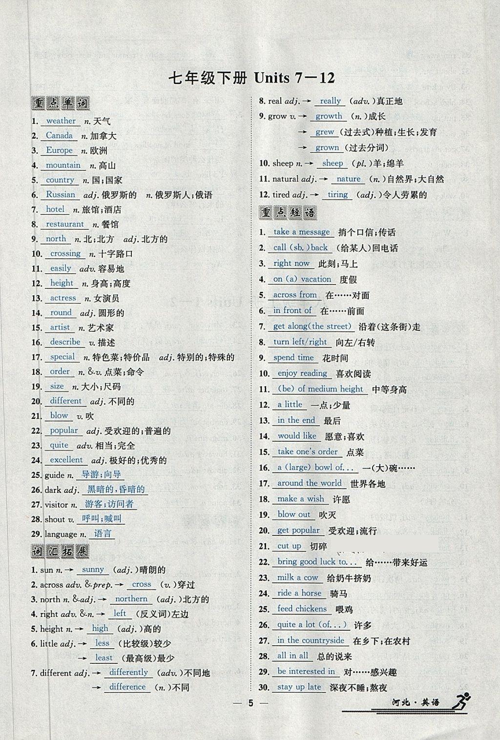 2018年中考2號(hào)河北考試說明的說明英語 第241頁