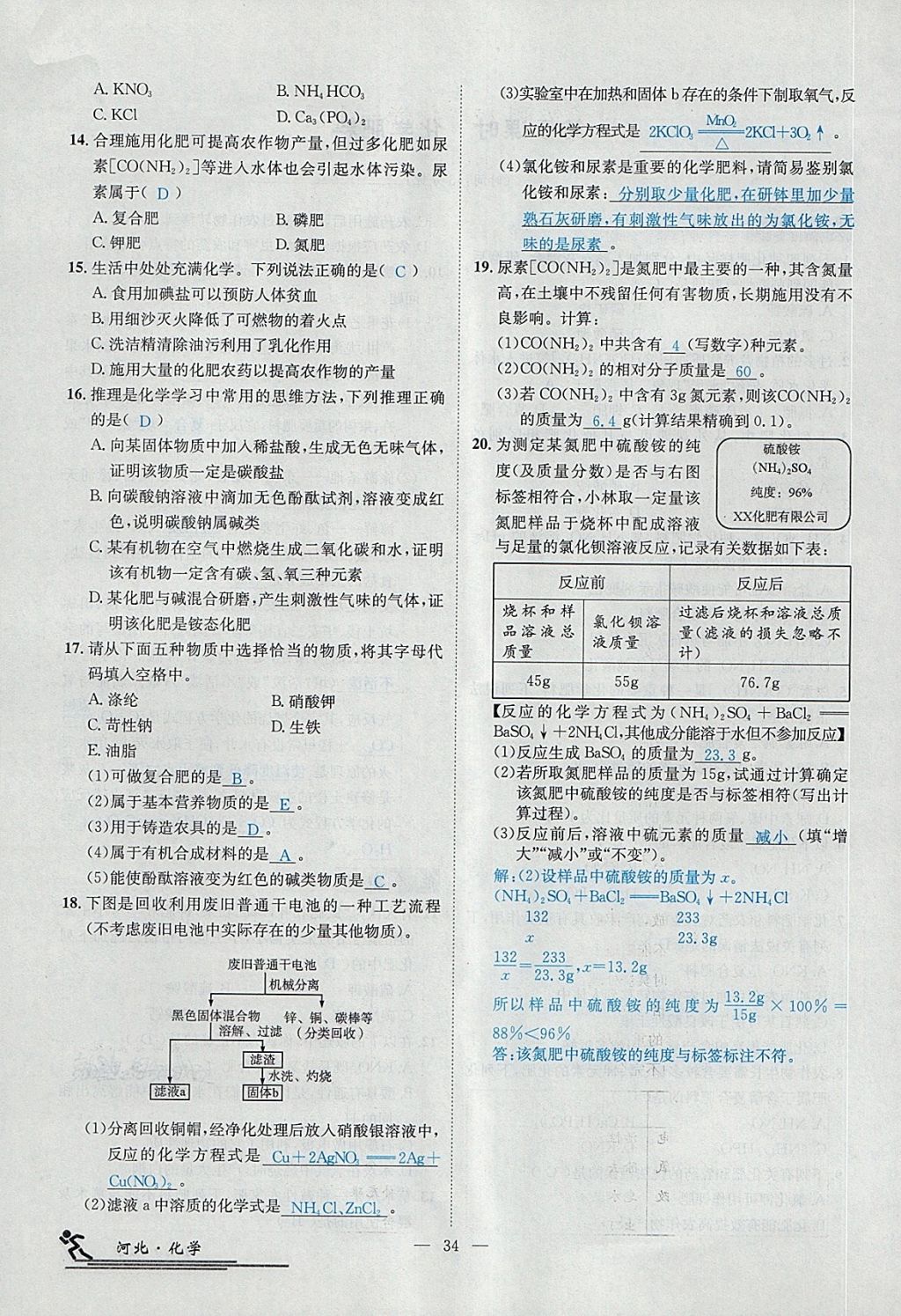 2018年中考2號(hào)河北考試說明的說明化學(xué) 第164頁