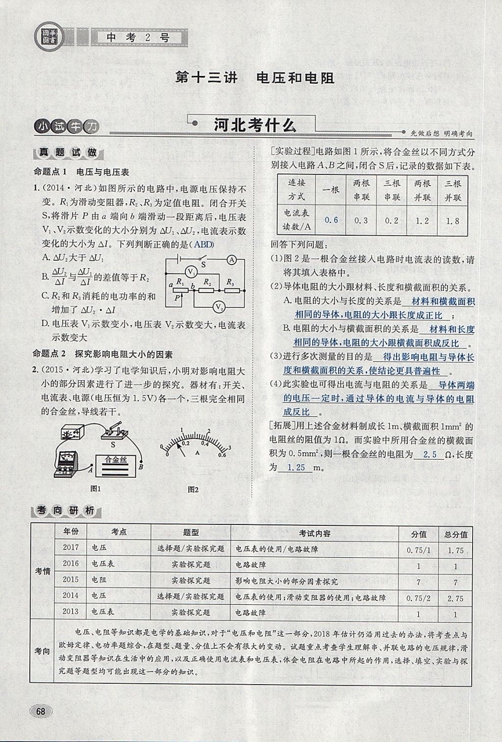 2018年中考2號河北考試說明的說明物理 第68頁