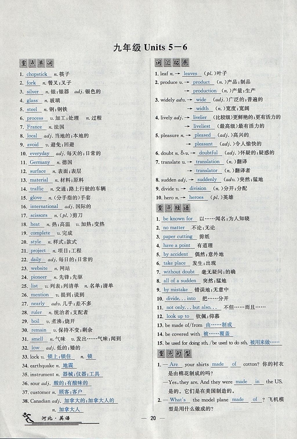 2018年中考2号河北考试说明的说明英语 第256页