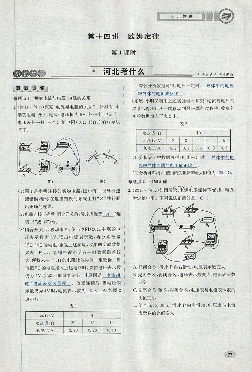 2018年中考2號河北考試說明的說明物理 第73頁