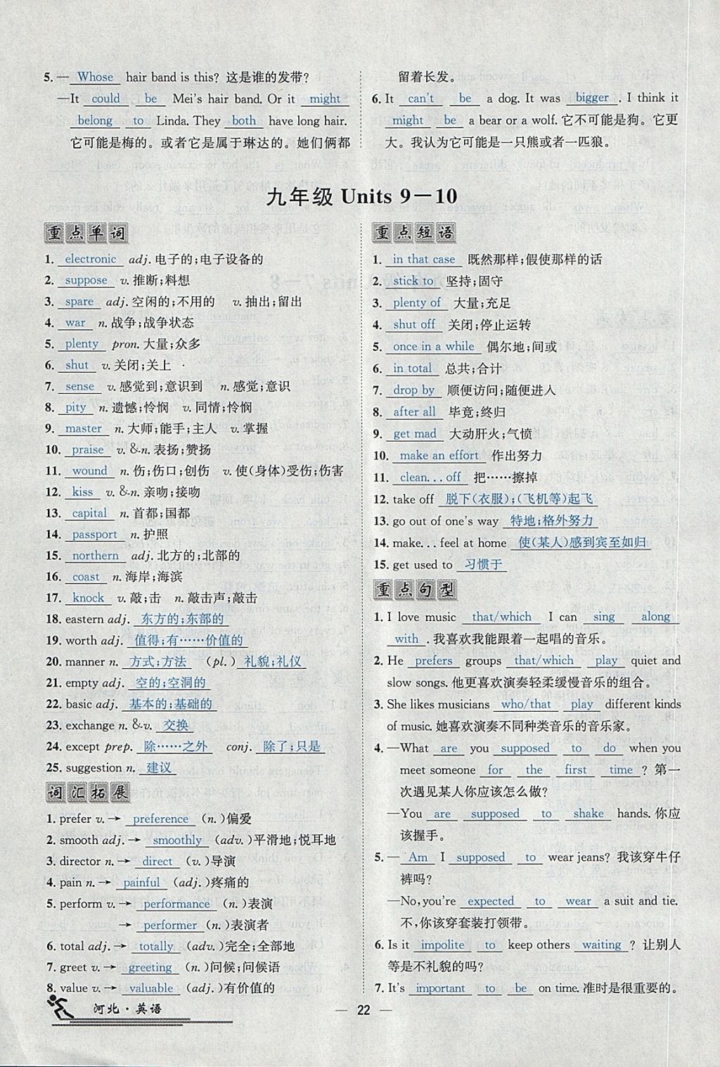 2018年中考2號(hào)河北考試說明的說明英語 第258頁