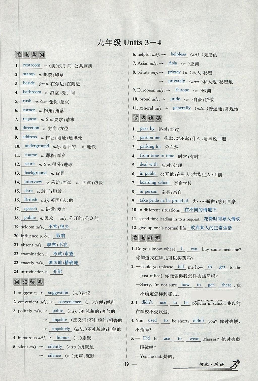 2018年中考2號河北考試說明的說明英語 第255頁