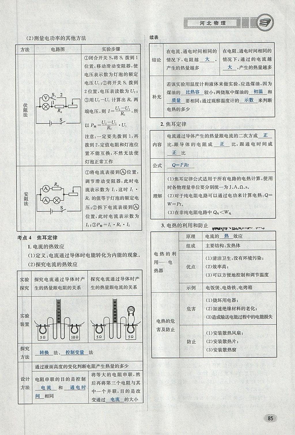 2018年中考2號(hào)河北考試說明的說明物理 第85頁