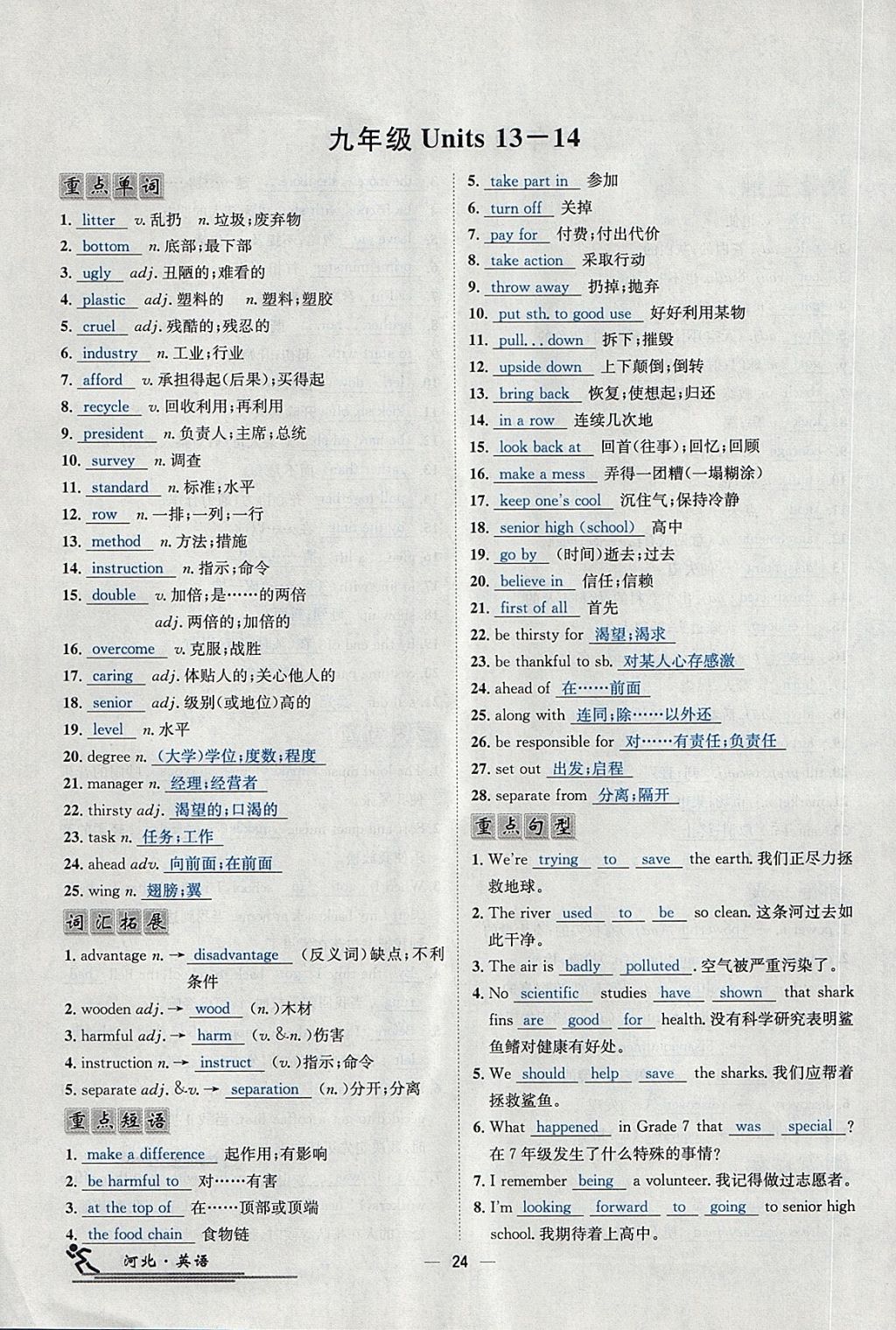 2018年中考2号河北考试说明的说明英语 第260页