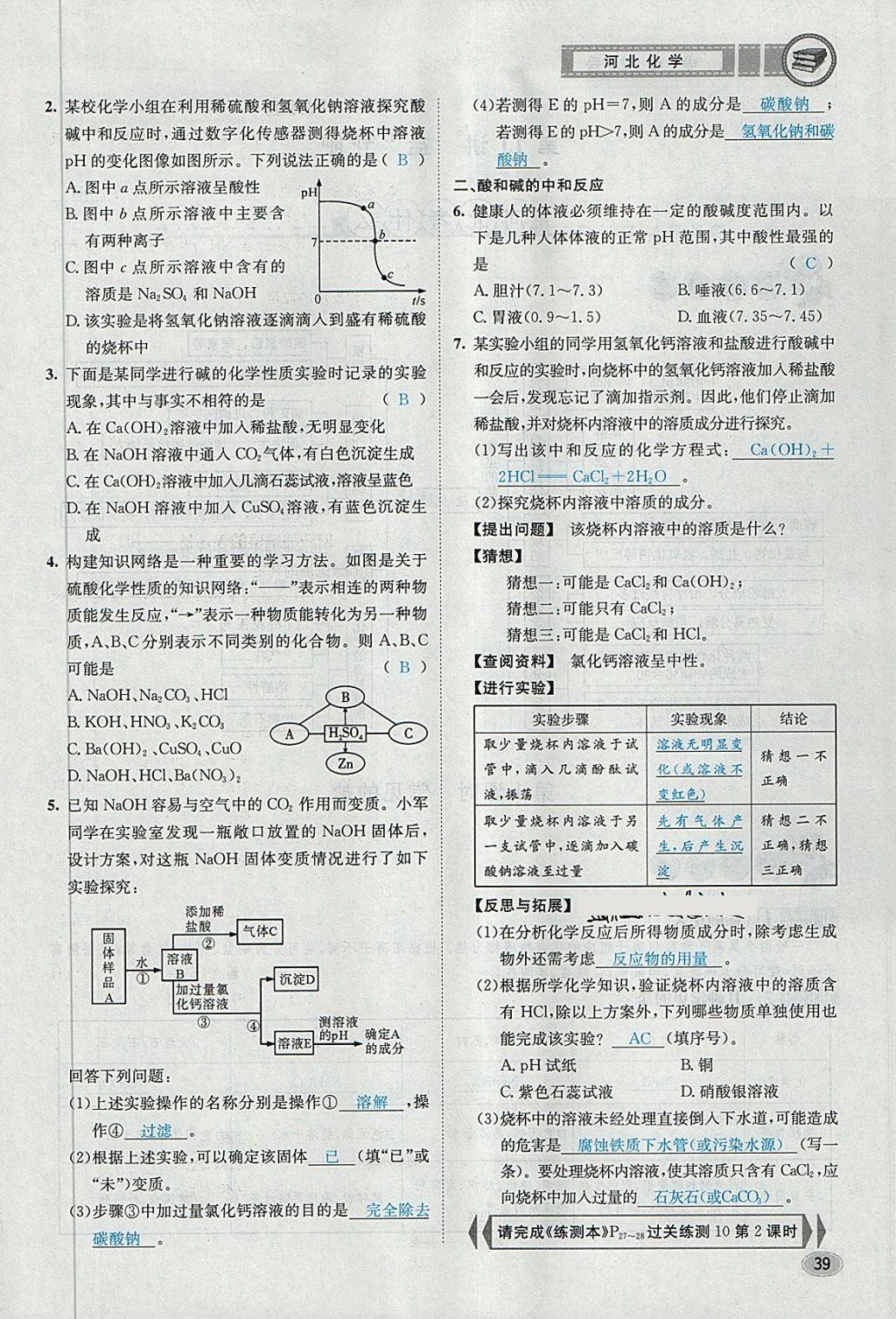 2018年中考2號河北考試說明的說明化學(xué) 第121頁