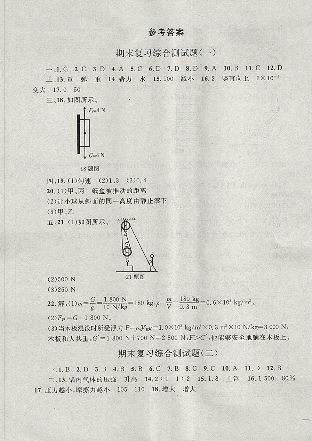 2018年同步轻松练习八年级物理下册 第40页