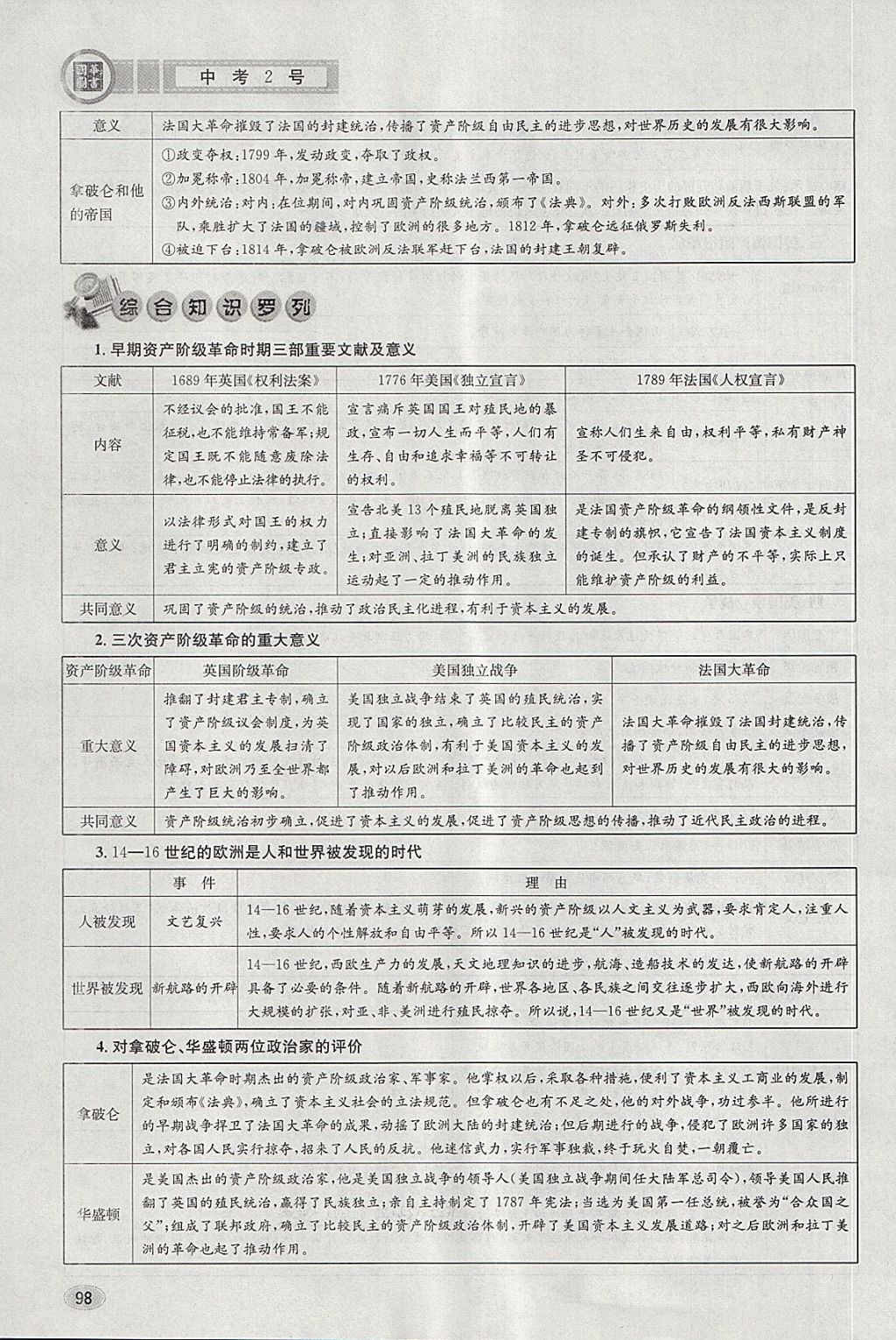 2018年中考2號河北考試說明的說明歷史 第94頁