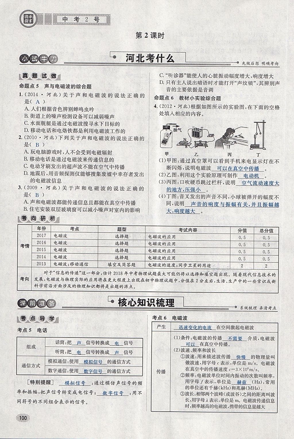 2018年中考2號河北考試說明的說明物理 第100頁