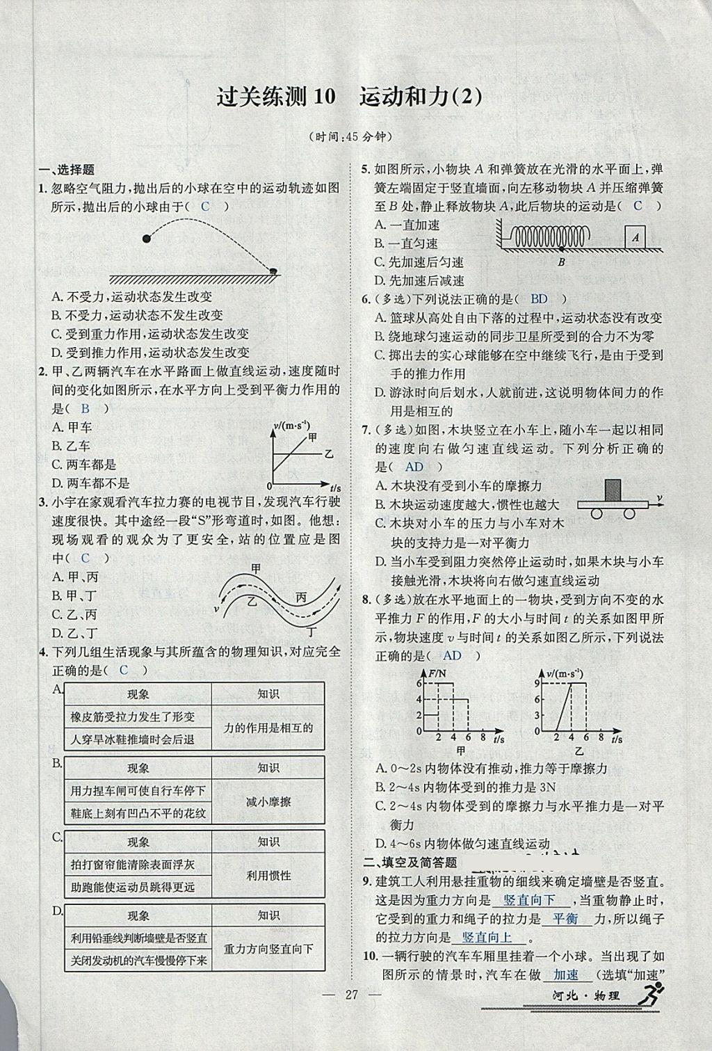 2018年中考2號河北考試說明的說明物理 第150頁