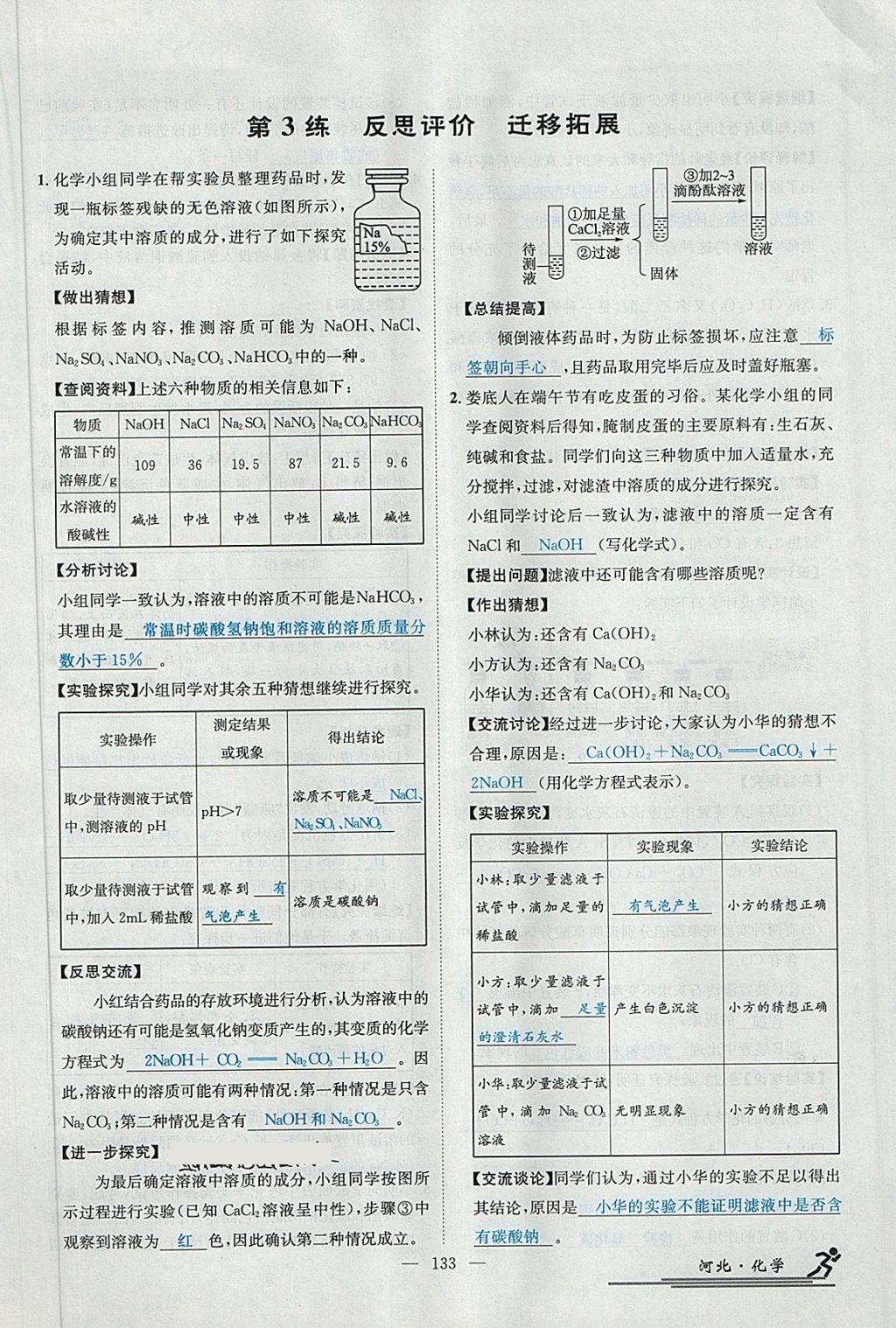 2018年中考2號(hào)河北考試說明的說明化學(xué) 第263頁