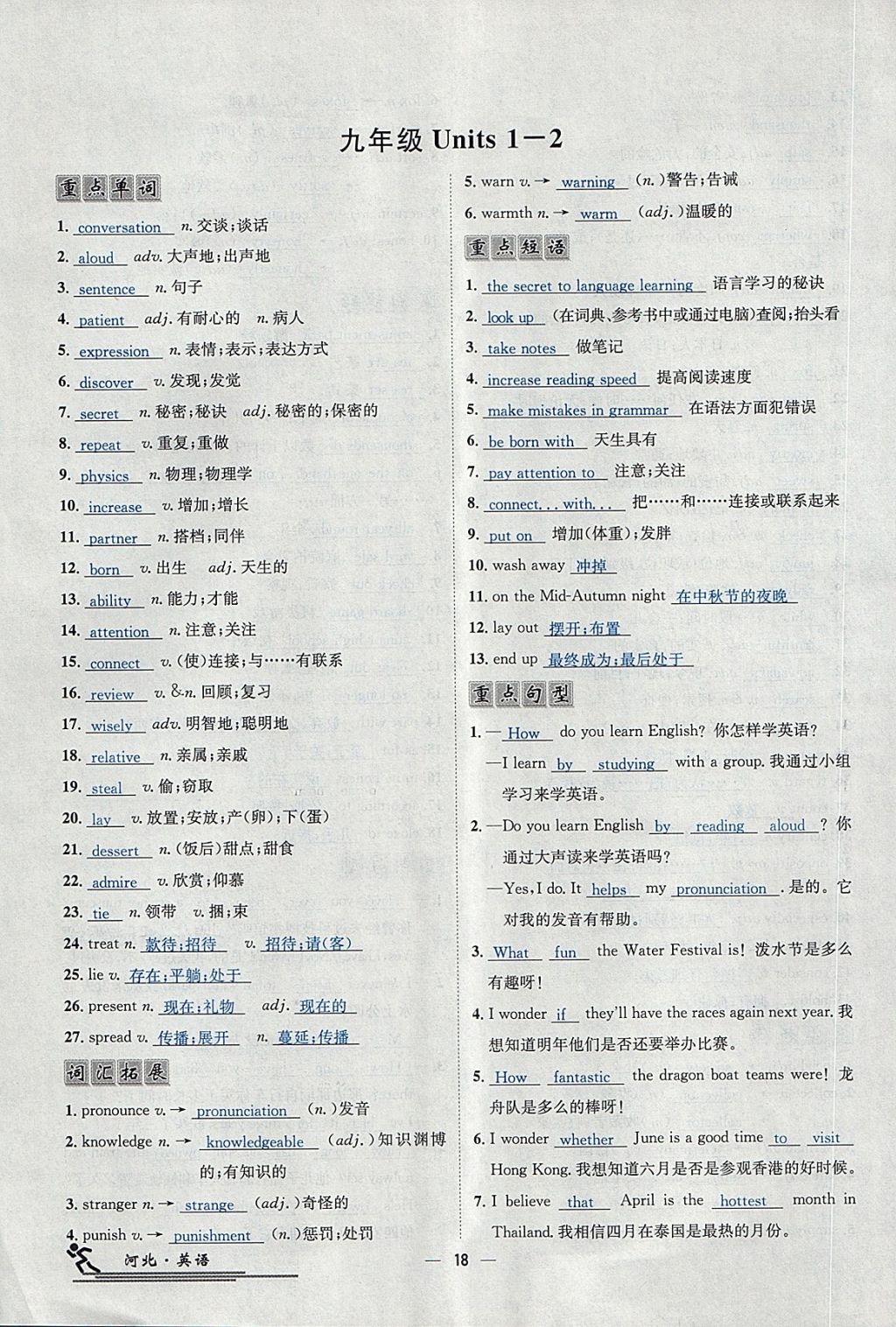 2018年中考2号河北考试说明的说明英语 第254页