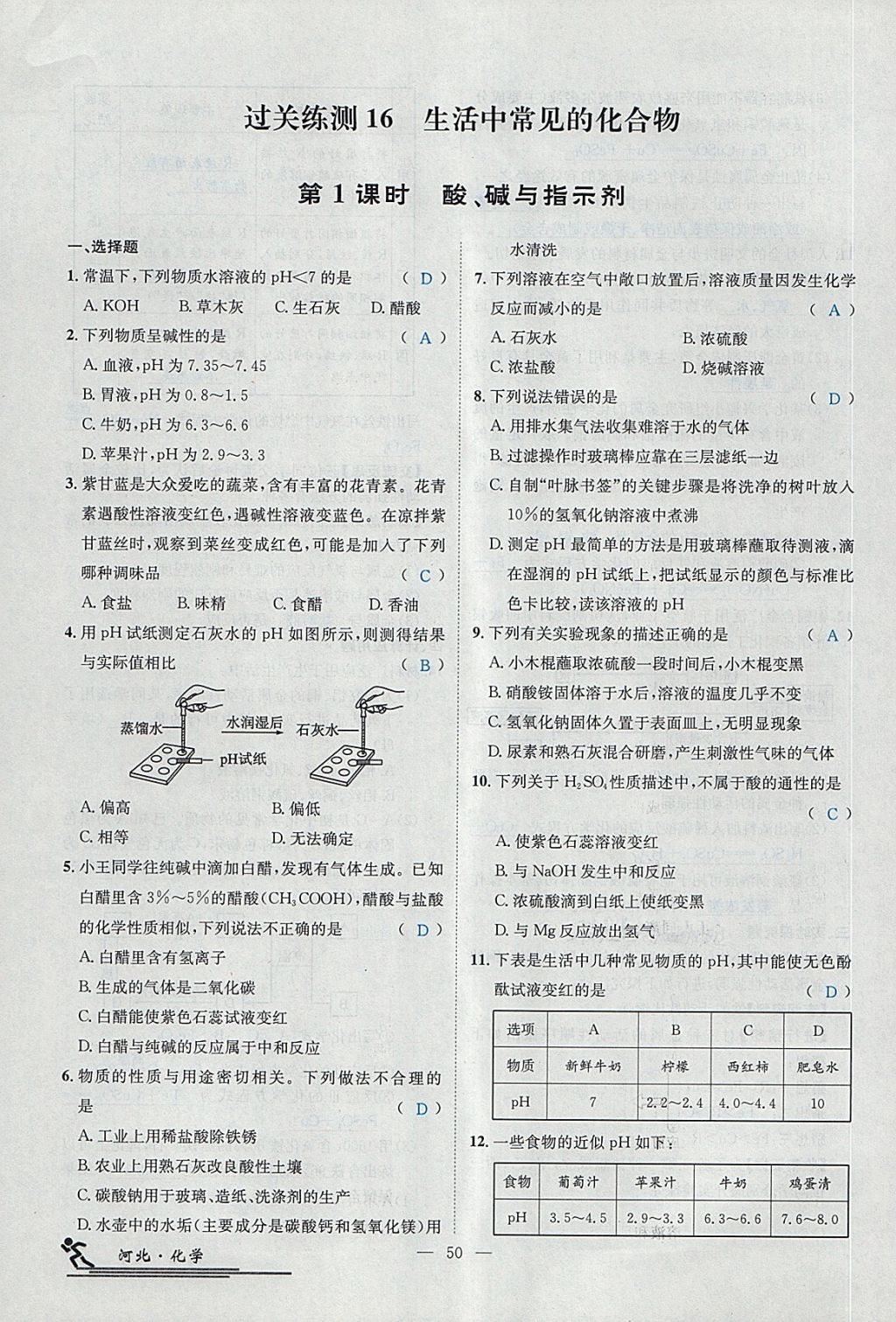 2018年中考2號河北考試說明的說明化學(xué) 第180頁