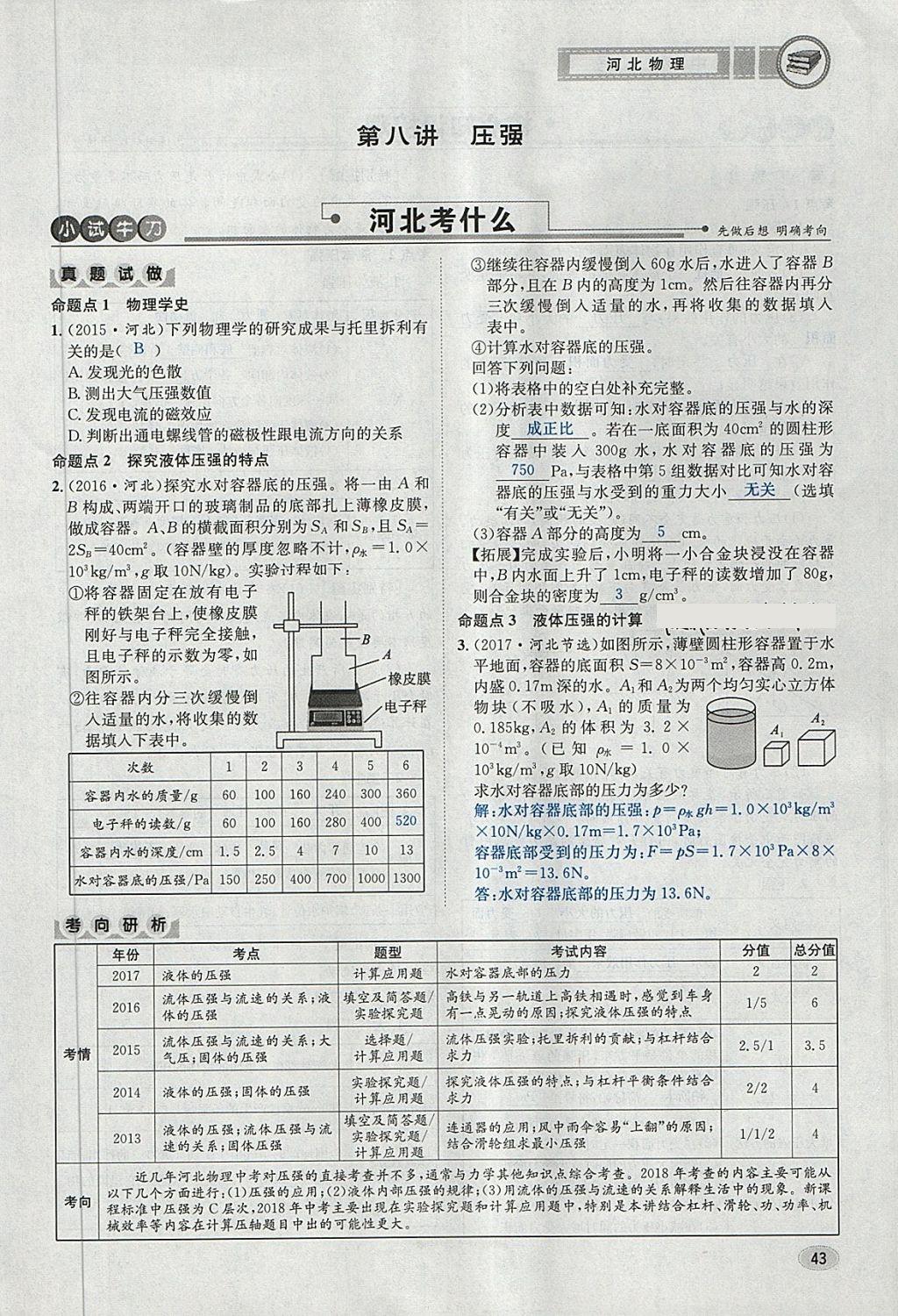 2018年中考2號(hào)河北考試說(shuō)明的說(shuō)明物理 第43頁(yè)