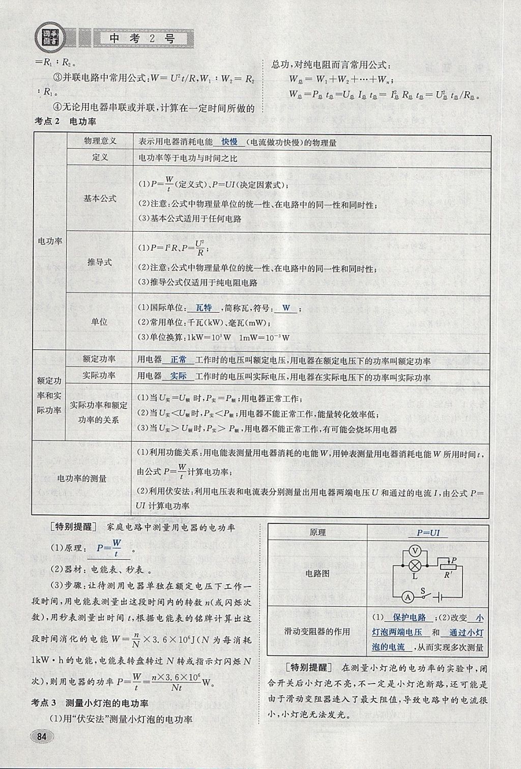 2018年中考2號(hào)河北考試說明的說明物理 第84頁