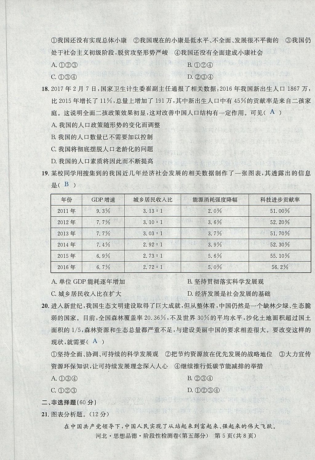 2018年中考2號河北考試說明的說明思想品德 第21頁