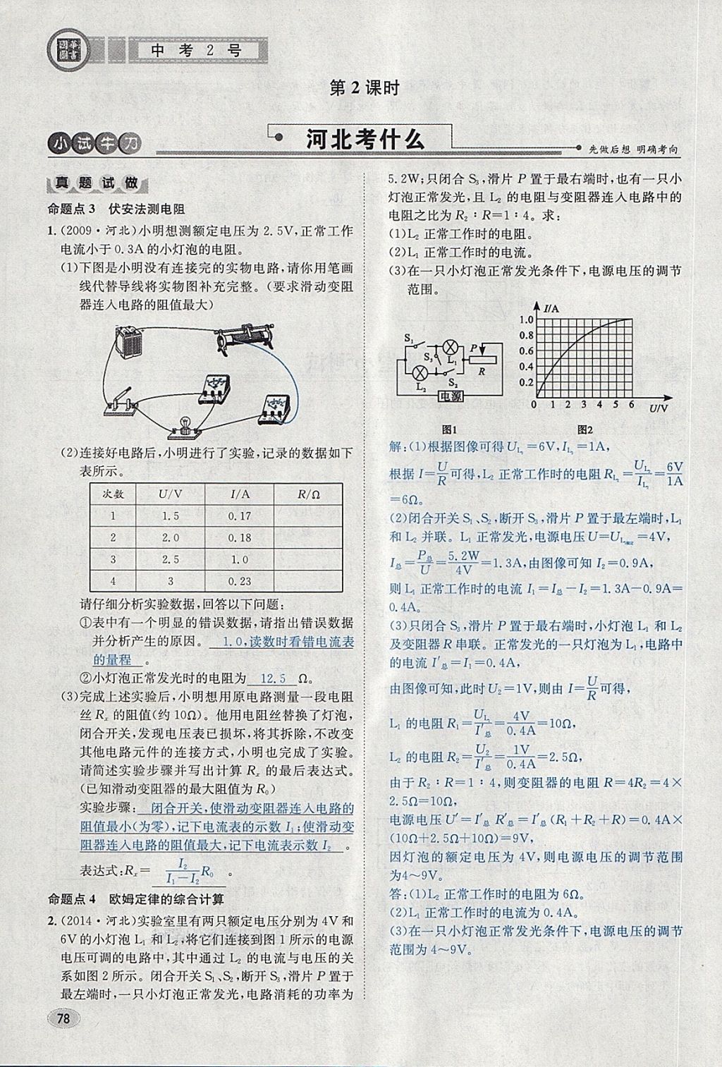 2018年中考2號(hào)河北考試說明的說明物理 第78頁(yè)