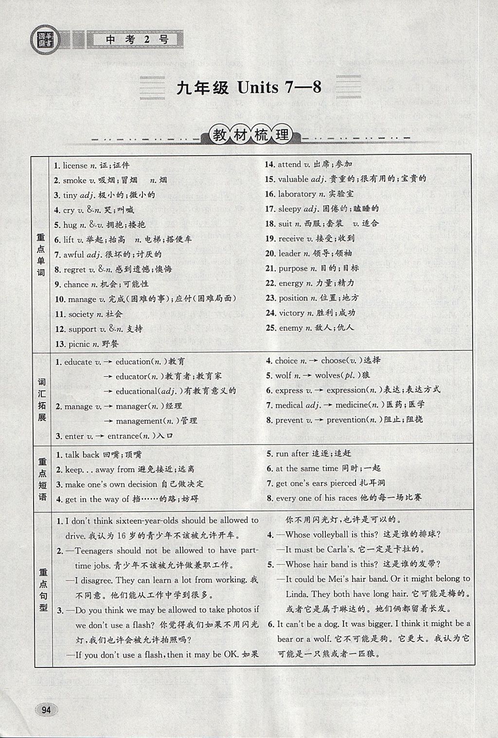 2018年中考2號(hào)河北考試說(shuō)明的說(shuō)明英語(yǔ) 第94頁(yè)